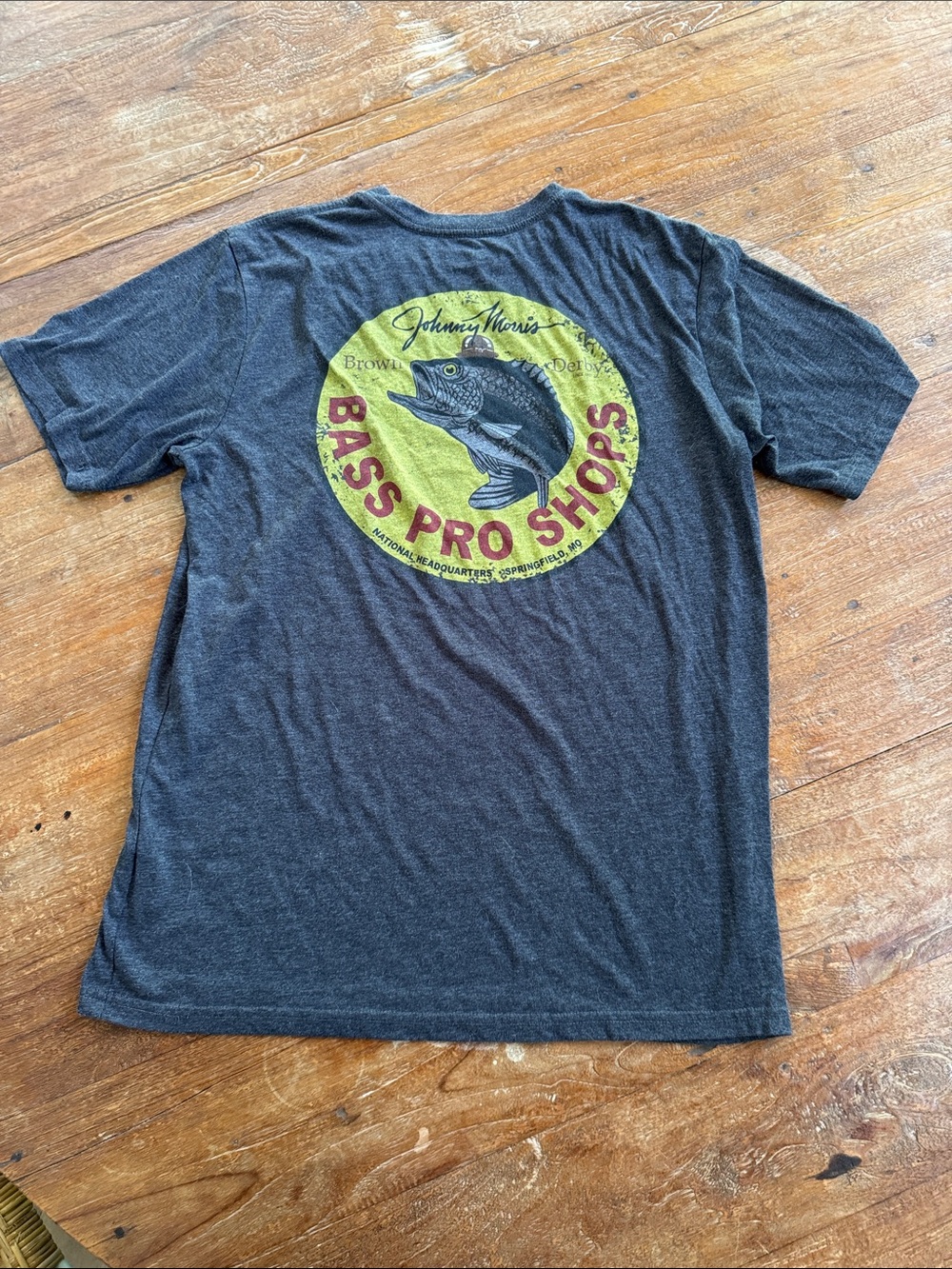 Bass Pro Shops Charcoal Short-Sleeve Tee with Yellow Logo